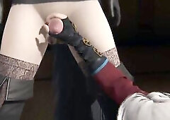 The Witcher - Yennefer grows a shlong and this babe covers Ciri with cum