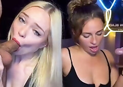 Two sluts blonde and brunette suck and take hard pounding