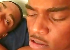 Sexy black gay men enjoy playing with their cocks and butts