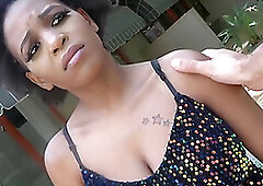 Big boobs Kenyan lady fucked rough by big European dick