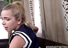 Alina West is a hot cheerleader who doesn't crave to cheat on her boyfriend, but wishes knob badly, so that babe takes Rob's large ebony dic