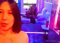 Deepthroat, Cum, And Clenched Fists In Hidden Lesbo Sex Room