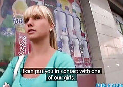 PublicAgent Golden-haired bangs dude for money in car