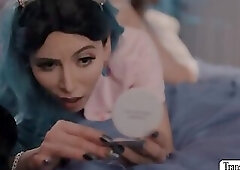 Slutty Tgirl toyed and analed by friend