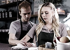 Awesome hardcore sex in the bar with a slender Lily Larimar