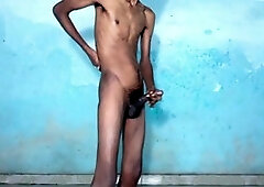 Rajesh Playboy 993 gets off with a big cock and fills a jar while spanking himself