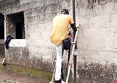 THIS GUY CAME FOR ELECTRICAL WIRING IN MY RECENT ABODE, I COULD'NT RESIST TO BANG HIM OUTDOOR