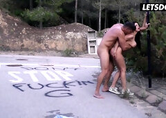 Brunette Baddie from Dagestan Comes to Spain to Get Fucked on Streets