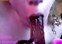 Ada Deepthroats Her Sex Tool With An Open Throat Gag