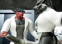 Ascension muscle hyper growth furry cartoon by Lnterz