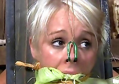 Cute blonde slave likes the feel of pain BDSM porn