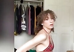 Beautiful lily doing as Daddy says