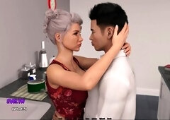 Mommy in a steamy porn game with big boobs