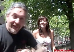 Mature european hooker in heels and stockings