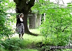 Pretty girls with hairless cunts, and one kitten with curly twat, relieve themselves by the lake during the time that one brunette hair teen is even p