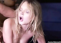 GROUP-SEX CREAMPIE - Blond Coco Lovelock Takes Creampies in Hard Team fuck