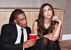 Attractive brunette is ready for a thick black schlong