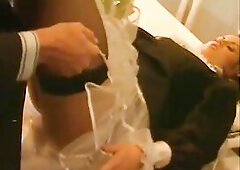 Lewd wench maid in uniform enjoys banging snatch and butt during the time that playing with her juicy twat until that babe gets a sexy load on her adm