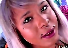 Black Tranny Strokes Cock