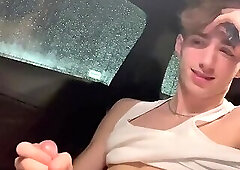 Tiktoker huge cock with horny in car