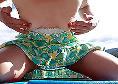 Pussy spread, mom pussy spread, beach masturbation