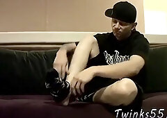 toying with his feet in his socks