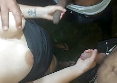 I took 2 jocks after the party, they drilled me on the side of the road