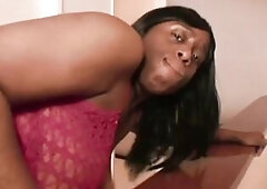 Large ebony stepmom screws and her huge breasts and biggest butt bounce