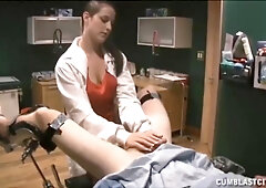 Addie Juniper In Nurse Is Given The Biggest Semen Sample Across Face