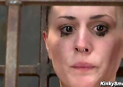 Katherine Cane Endurance Scene Featuring Blindfold Cage  and Orgasms with The