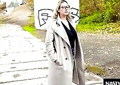 NastyClub - Curvy Blond mother I'd like to fuck Teacher Kathy Unfathomable Meets her Former Alumni Outdoors