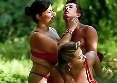 Two chubby sluts Marta and Jitka fuck with stud BDSM