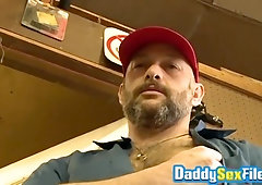Dad Masturbating his Chisel and Nutting all around Strenuously