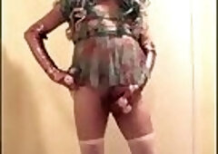 Pink haired slut in flowery dress