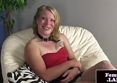 Curvy femboi fingers and tugs herself