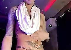 Asian Inked Boy Teasing and Jerking off