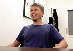 Cute little casting session with a blond-haired newcommer