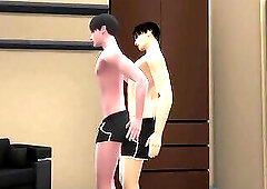 Flip Fuck Asian Teen Gay Porn animation (sims4)