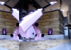 At Home In Lingerie With Music And Split Screen