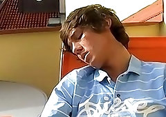 Twink fucks friend from behind hardcore