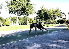 Sexy amateur teen reveals her kinky side in a public park