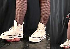 Girlfriend Full Weight Trampling in Platform Converse - Rod Balls Crush Trample, Shoejob, CBT, Boot