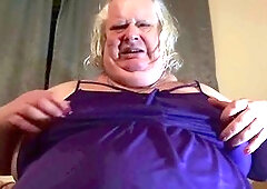 BBW trans lady Amorous Auntie Amy pleasuring herself and having a blast