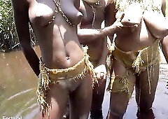 This favourable Afro villager got two girlfriends