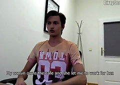 Laid-back amateur hottie jerking his hard dick