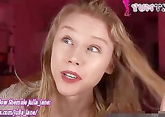 slender blonde trans beauty in lingerie camshows solo