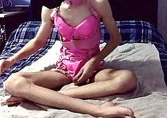 Ladyboy handjob, solo