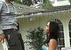 Hot Shemale Dom Uses the Tradesman's Entrance