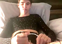 Femboy Jacks Off On Camera