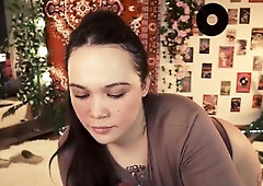 Katie amateur brunette girl toying pussy with a vibrator